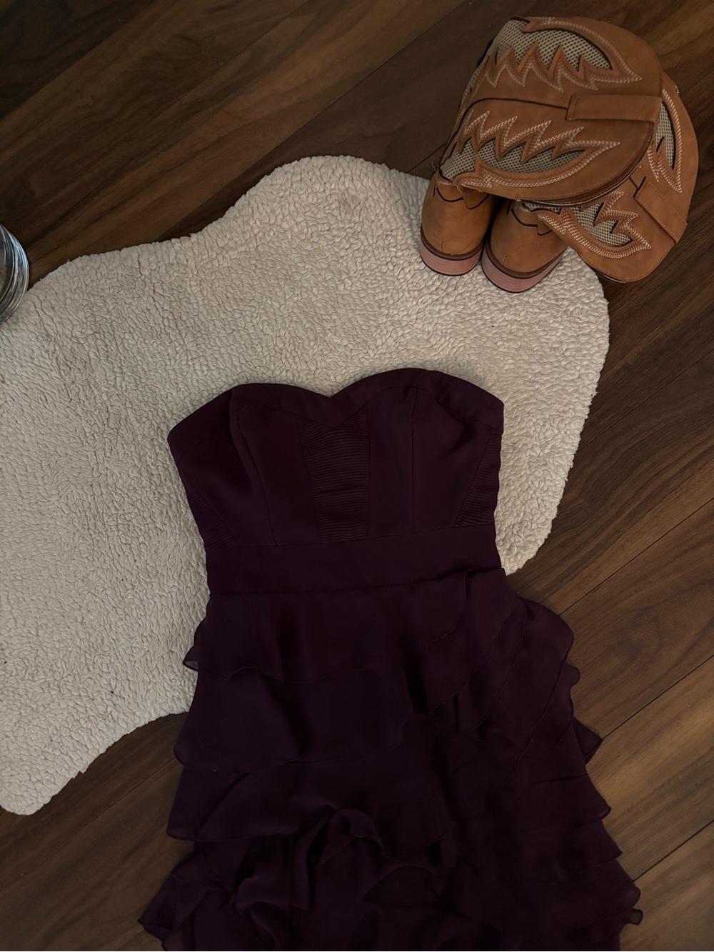 🤎Y2k GUESS STRAPLESS RUFFLES DRESS - Picture 2 of 4